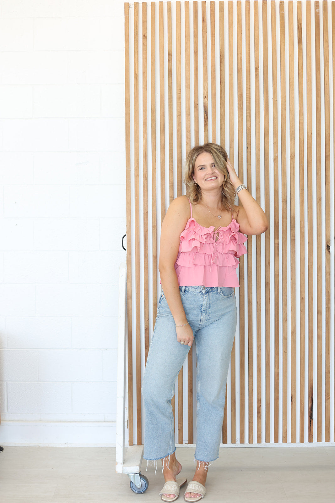 Peach Ruffle Top