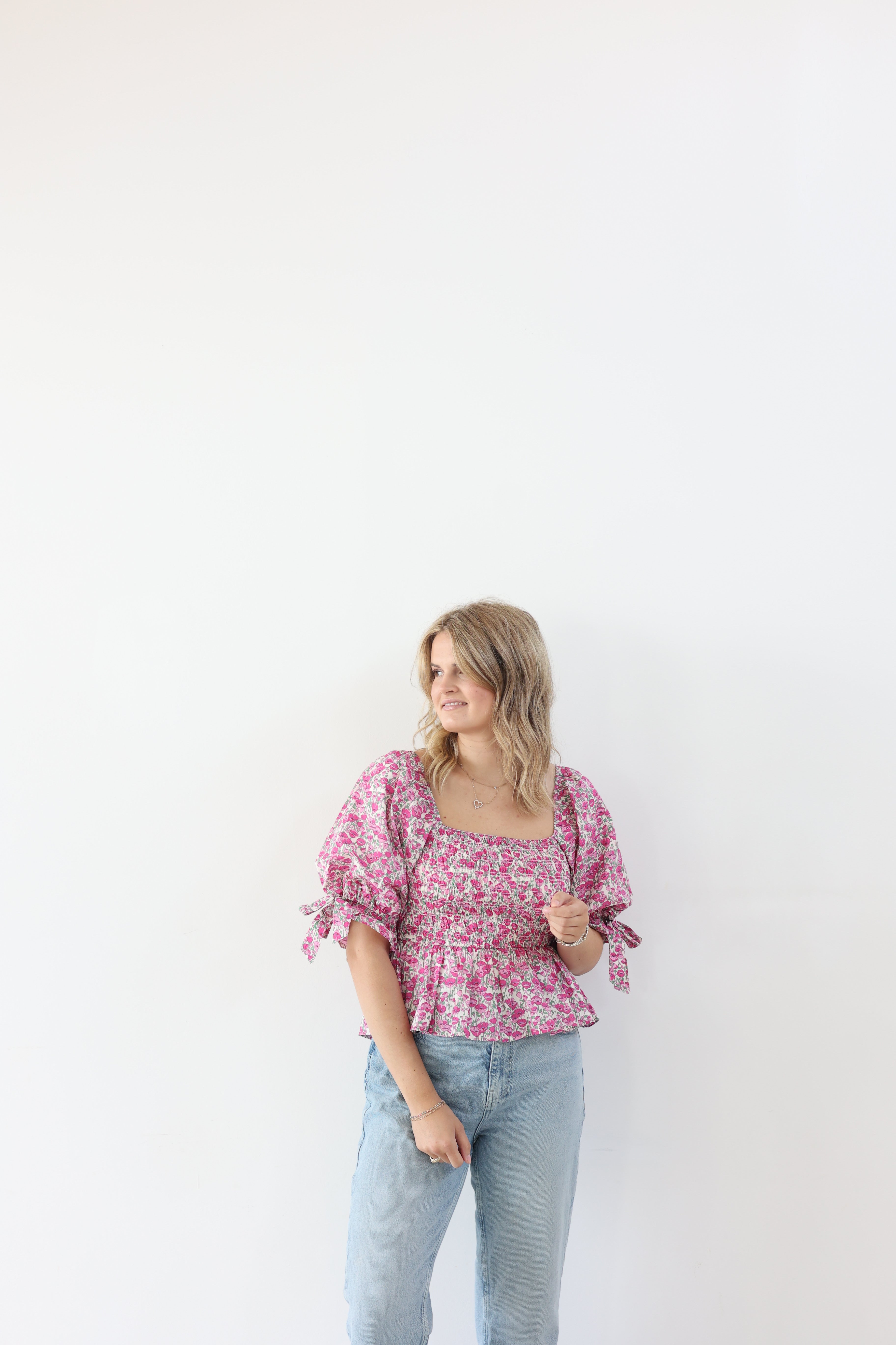 トップス poppy pink wave tulle tops Poppy Top- Pink Tulle