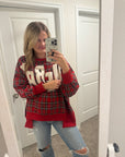 Very Merry Plaid Pullover - RED