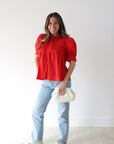 Cherry Red Blouse