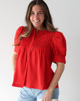 Cherry Red Blouse