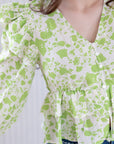 Lime Floral Top