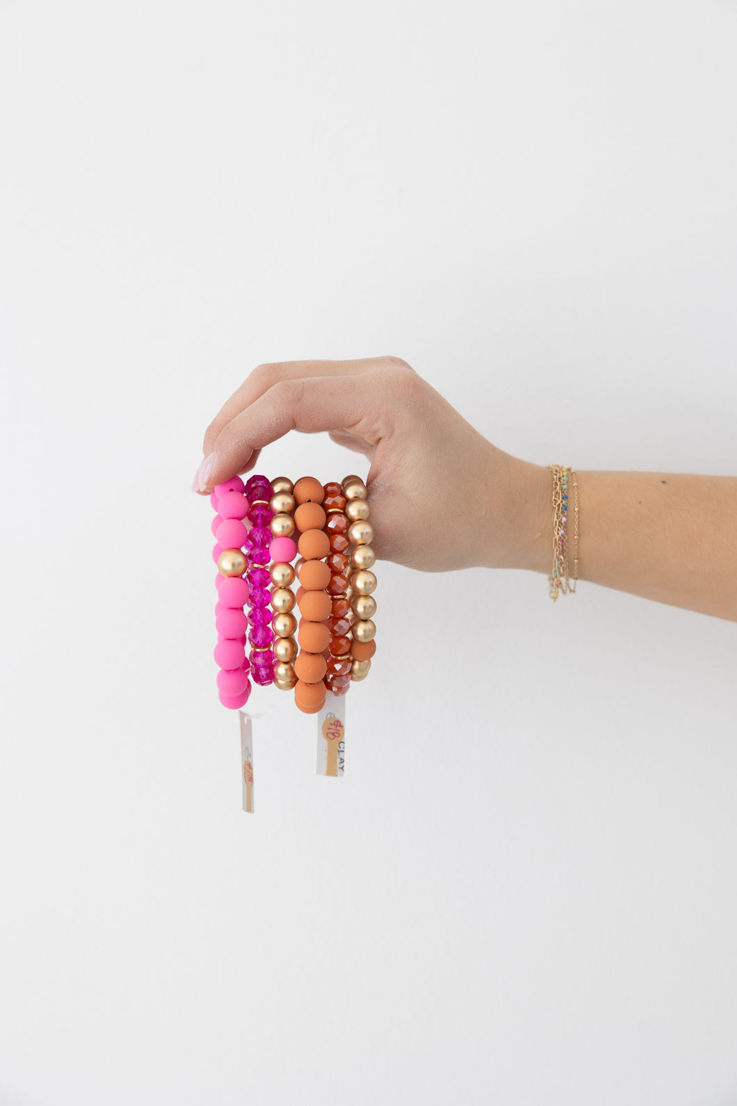 Summer Fun Bracelets - Pink + Orange