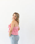 Peach Ruffle Top