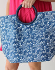 Navy Floral Tote