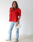 Cherry Red Blouse