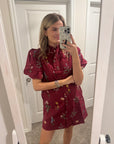 Burgundy Floral Dress