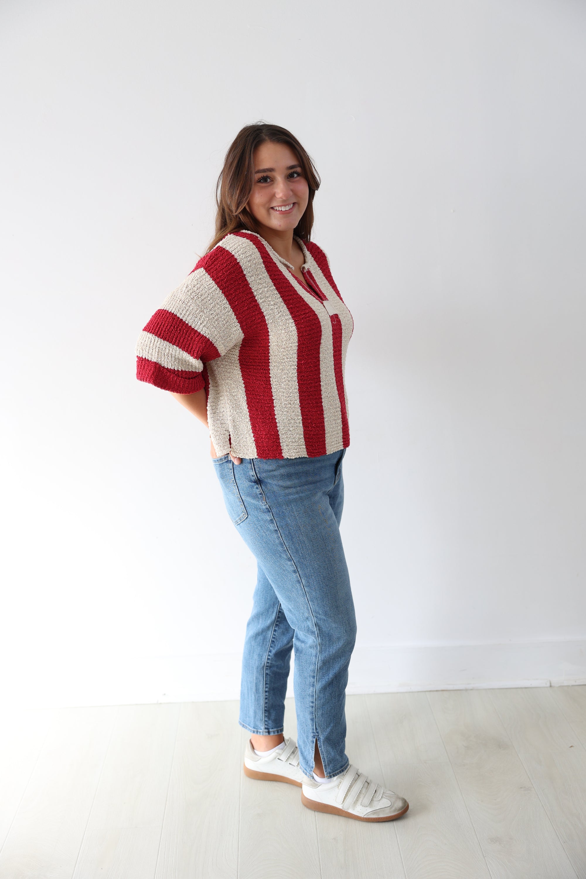 Nautical Stripe Top - Berry