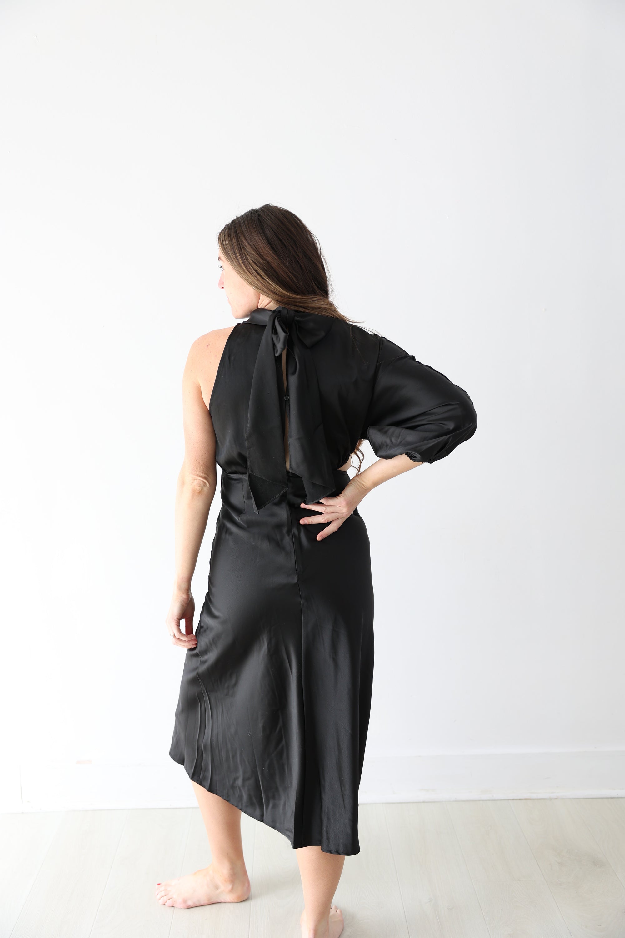 Amber One Shoulder Dress - Black