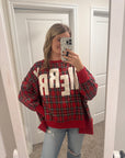Very Merry Plaid Pullover - RED