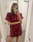 Burgundy Floral Dress