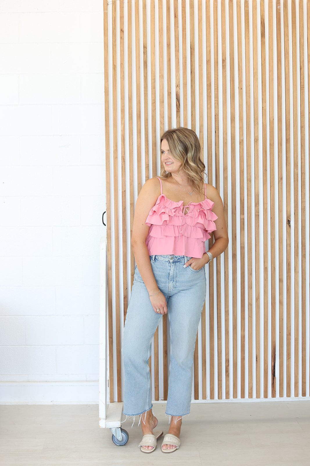 Peach Ruffle Top