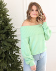 Lime off the Shoulder Sweater