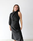 Amber One Shoulder Dress - Black