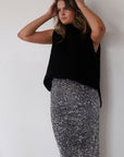 Silver Sequin Skirt