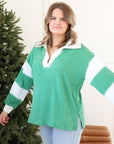 Varsity Stripe Pullover - Green