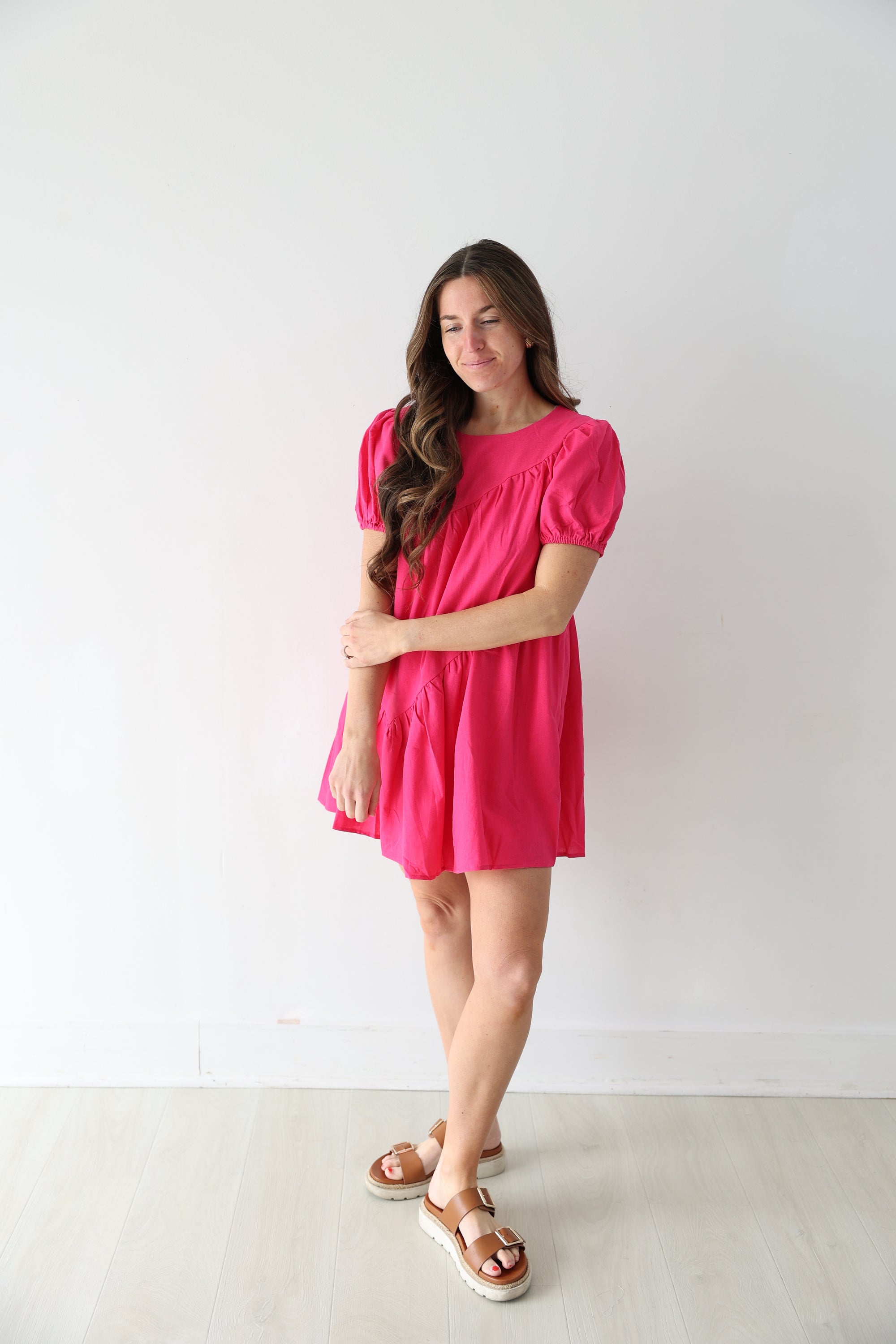 Maddie Dress - Hot Pink