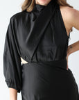 Amber One Shoulder Dress - Black