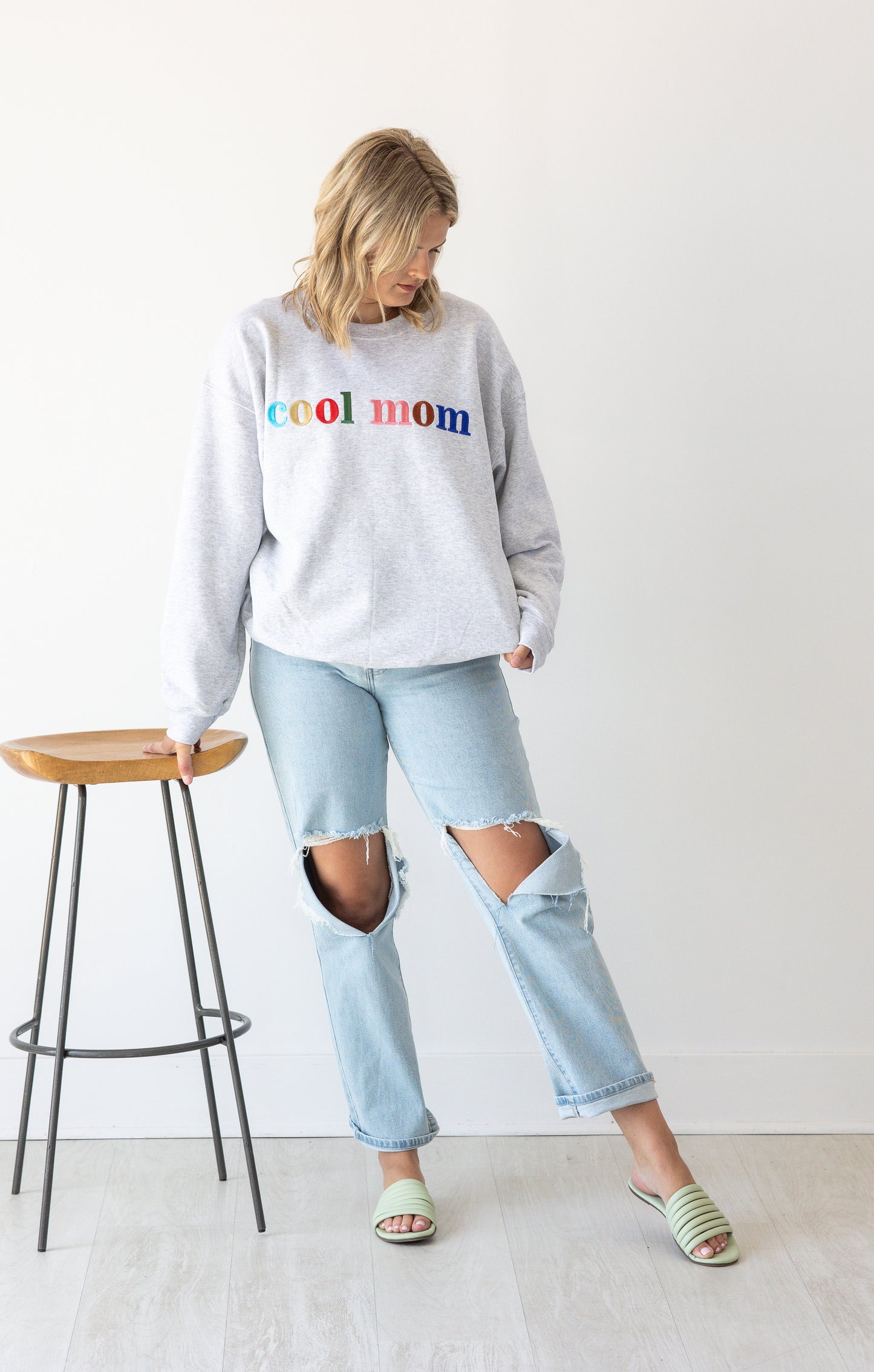 Cool Mom Embroidered Sweatshirt